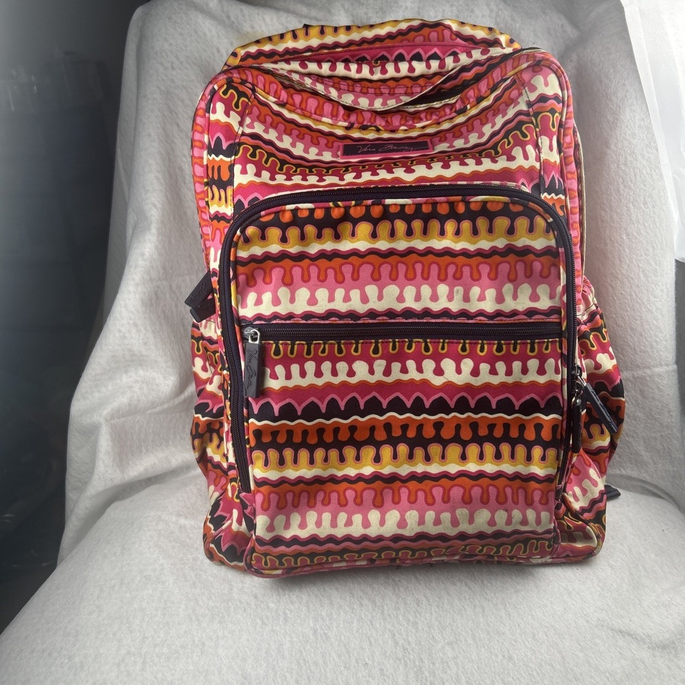 Vera Bradley Backpack Women Large Pink Pink Swirls Lighten Up Grand Zip